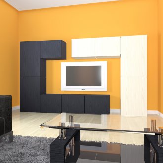 Красива комбинация от оранжево и черно в хола