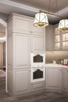 Комбинирана сива кухня в къщата