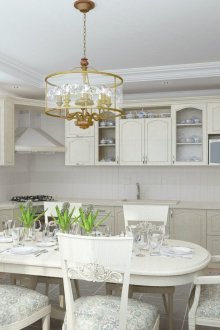 Прованс квадратна светла кухня