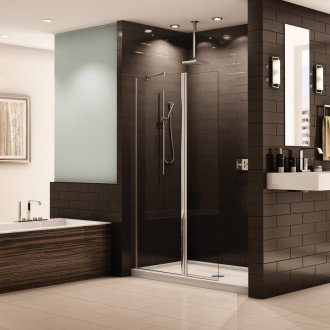 Mandi bilik mandi berwarna coklat