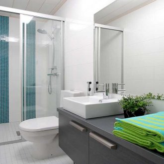 Bilik mandi kecil dengan pancuran mandian