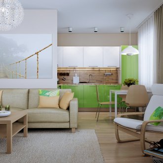 Бежово и бяло фотьойл в апартамента