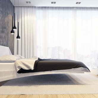 Необичайно легло в минималистична спалня