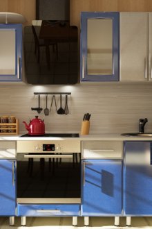 Диагонално полагане на сини плочки