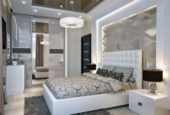 Beautiful bright bedroom in modern style