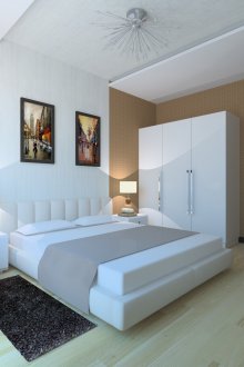 Гардероб от масивно дърво в модерен стил