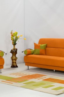 Оранжеви мебели за хола