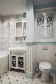 Бяла и синя вана в стил Прованс