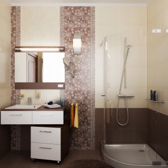 Beige and Brown Art Nouveau Bathroom