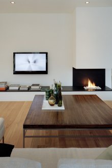 Красиви детайли на декора в хола в стила на минимализма