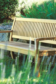 Light wooden bench
