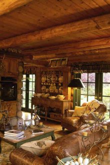 Уютна дневна в стил кънтри в частна къща