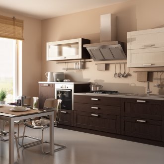 Beige und Brown-moderne Küche