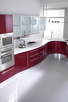 Cherry White Radius Küche