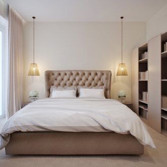 Beige dan bilik tidur putih