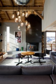 Модерна всекидневна в стил шале