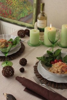 Екологична романтична настройка на маса