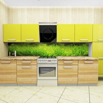 Проектът за жълто-зелена кухня