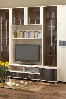 Класическа бежова и кафява стена в хола