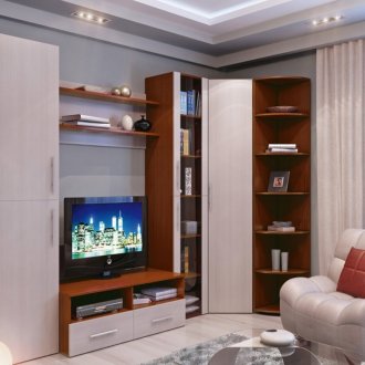 Ъглов зид в модерен хол