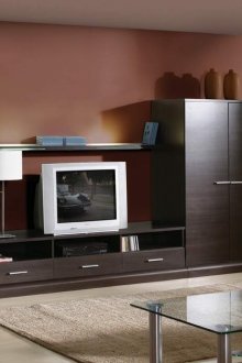 Тъмно кафяв шкаф в хола