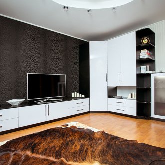 Черно-бяла всекидневна в стил Арт Нуво