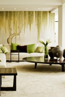 Дневна в зелени и бежови цветове