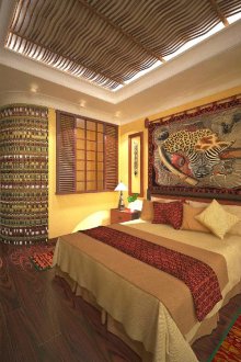 Луксозен интериор за спалня в африкански стил