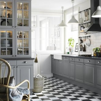 Кухня в сиви тонове.