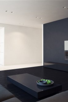 Черно-бял апартамент интериор