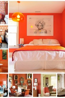 Оранжеви опции за спалня и декорация