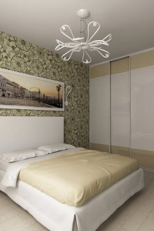 베이지색과 흰색 침실