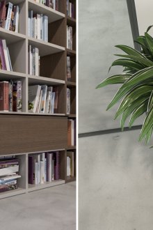 Две драцени във вътрешността в близост до шкафа