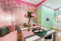 Beautiful pink-green kitchen