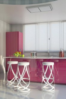 Бяла и розова лъскава кухня