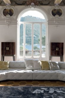 Бял модулен диван в стил арт деко