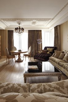 Луксозни мебели в уютен хол в стил арт деко