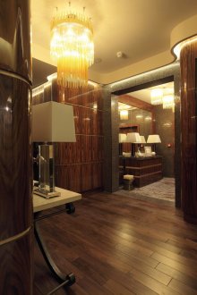 Beautiful chandelier in the hallway