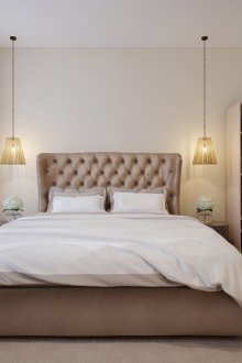 Bilik beige dan bilik coklat yang selesa