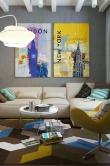 Жълти акценти в хола