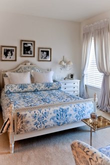 Provence bilik tidur biru dan putih