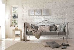 Gray wrought iron sofa in country style