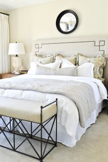 Сиво покривало в дизайна на леглото