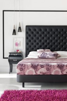 Черен кожен тапицерия