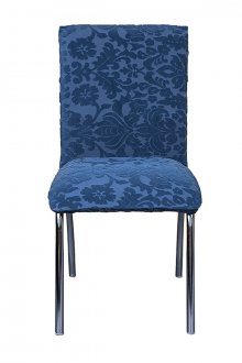 Синя кадифена покривка на стола