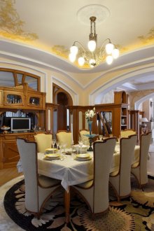 Solid wood desk in Art Nouveau style