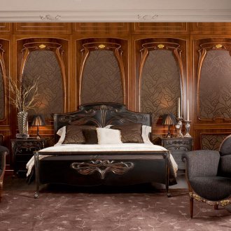 Камък на стената в хола в стил Арт Нуво