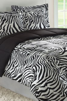 Bilik tidur cetak haiwan hitam dan putih