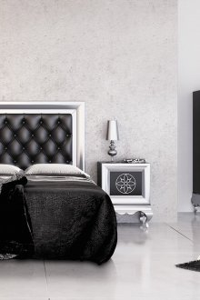 Bilik tidur Art Deco besar dan putih