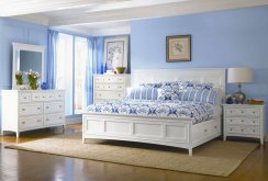 Bilik tidur biru dan putih yang indah